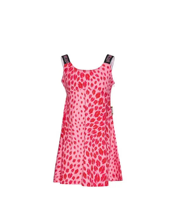 Lipstick Print Logo Strap Sleeveless Dress