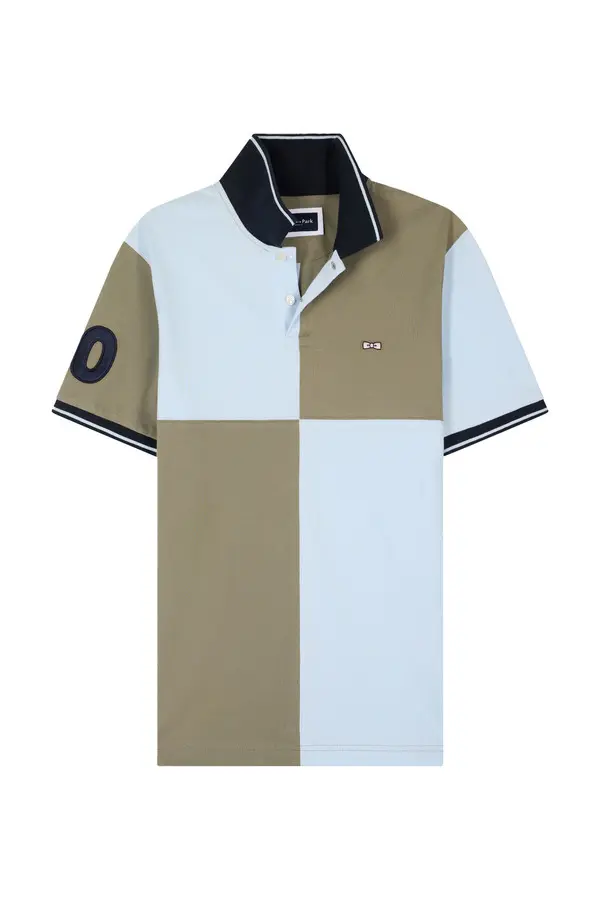 Cotton Short-Sleeve Polo With Panels