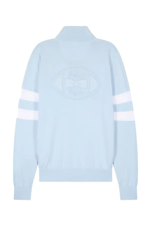 Rugby Collar Cotton Sweater With Double Sleeves