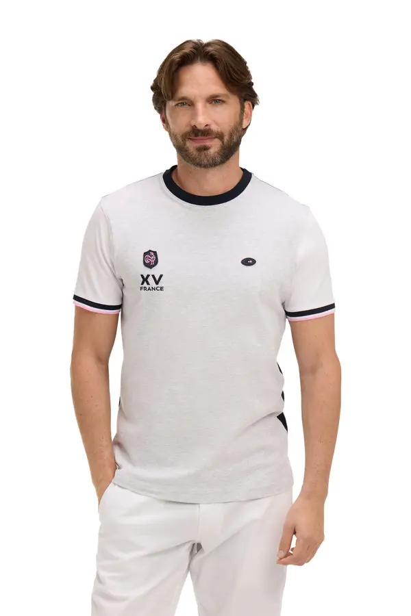 Embroidered Short-Sleeve XV De France Cotton T-Shirt 