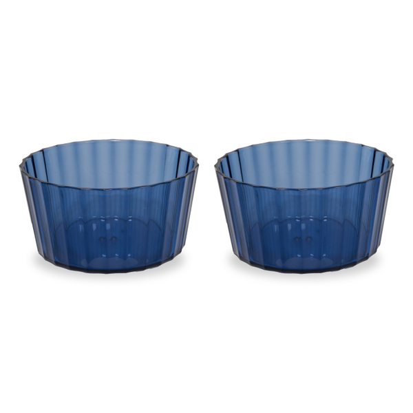Set Of 2 - Acrylic Bowls Capacity: 490 Ml Blue