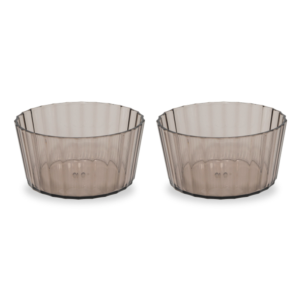 Set Of 2 - Acrylic Bowls Capacity: 490 Ml Brown