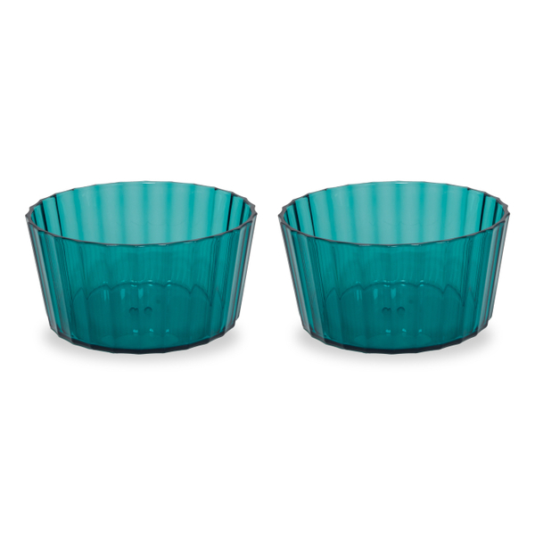 Set Of 2 - Acrylic Bowls Capacity: 490 Ml Turquoise