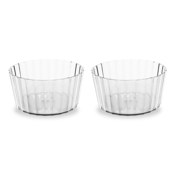 Set Of 2 - Acrylic Bowls Capacity: 490 Ml Transparent
