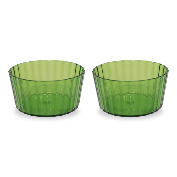 Set Of 2 - Acrylic Bowls Capacity: 490 Ml Green