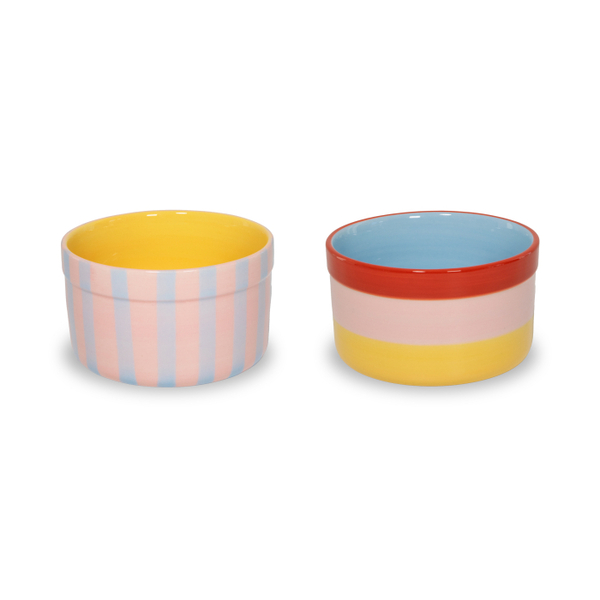 Set Of 2 -  Stoneware Bowls Capacity 300 Ml Version B