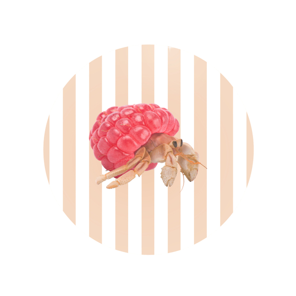 Glass Cutting Board, Ø 30 Cm Hermit Crab Image