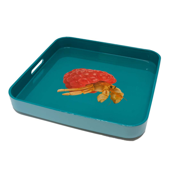 Square Tray 34 X 34 Cm Hermit Crab Decoration
