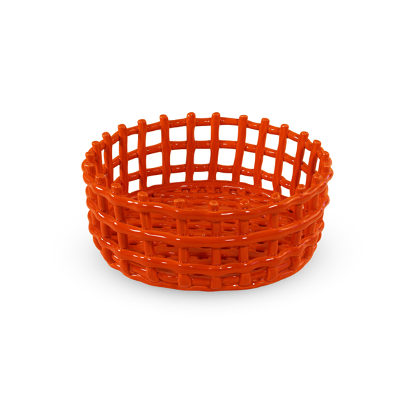 Stoneware Centerpiece Basket Orange