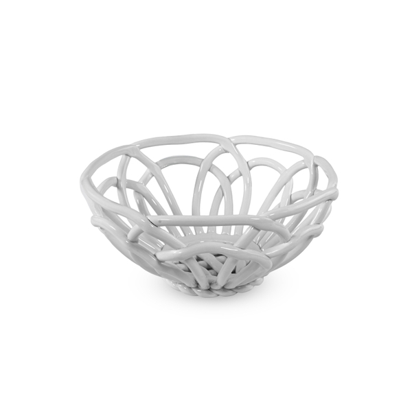 Stoneware Centerpiece Basket White