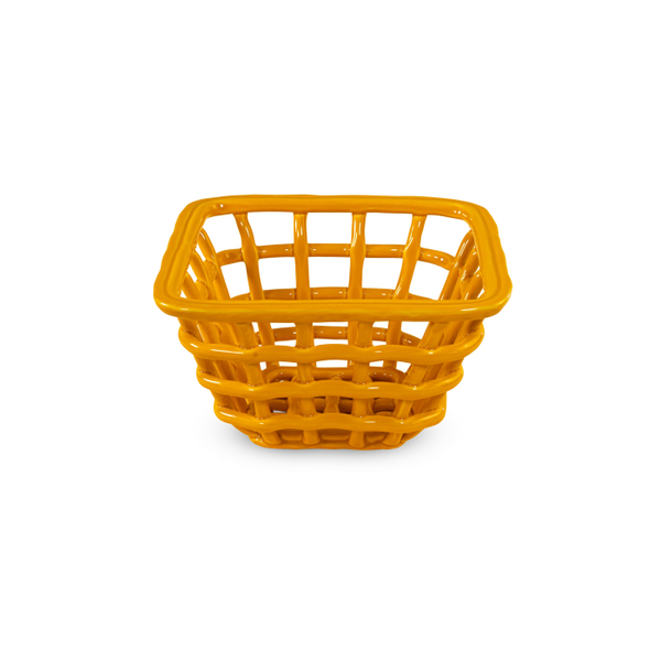 Stoneware Centerpiece Basket Yellow Image