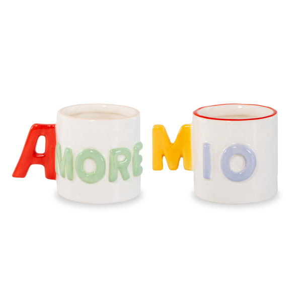 Set Of 2 - Stoneware Coffee Cups Capacity 100ml