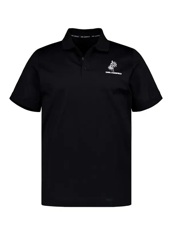 Zip-Neck Polo with Contrast Collar and Logo