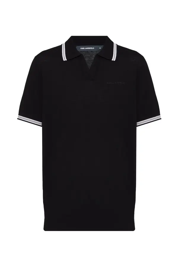 Tipped Johnny Collar Knit Short Sleeve Polo