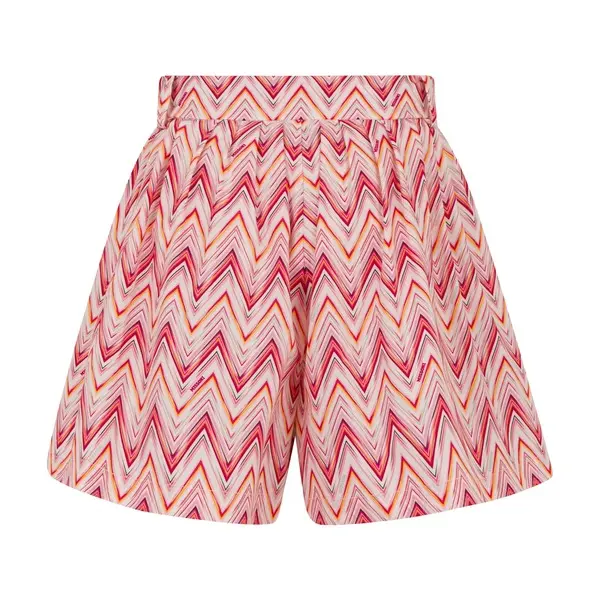 Relaxed Fit Zig Zag Printed Shorts