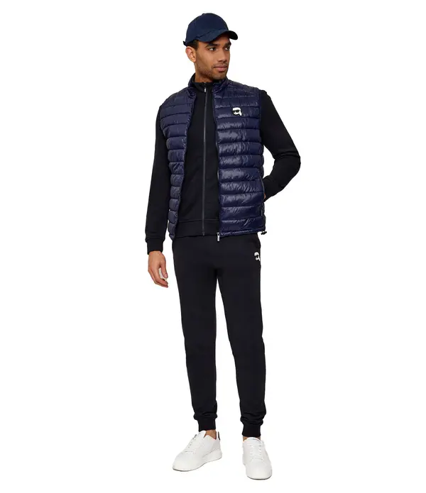 Navy Regular Fit Ikon Logo Sleeveless Puffer Jacket