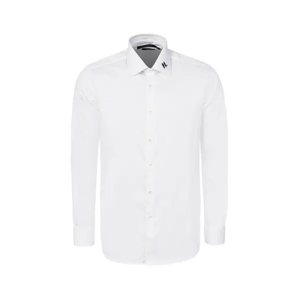 Plain Long Sleeve Shirt with Embroidered KL Collar Logo