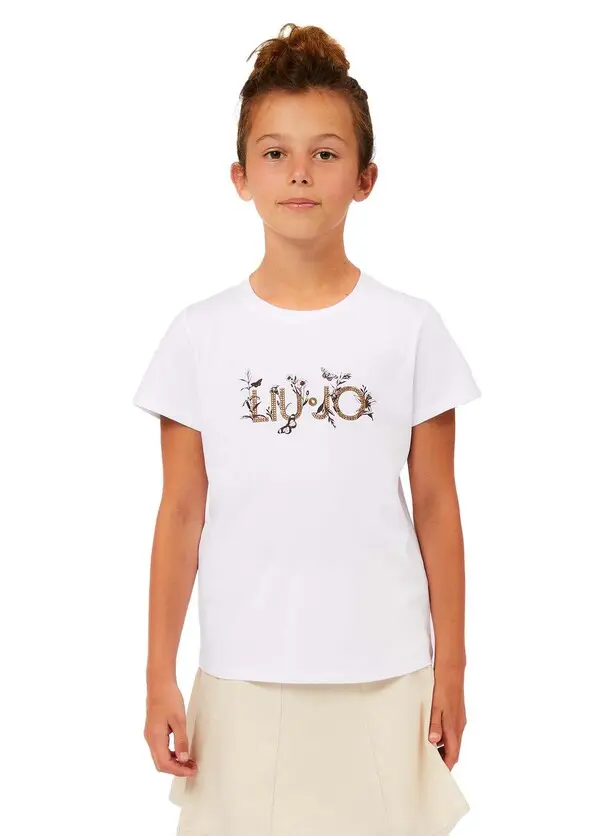 Kids Girls Botanical Monogram Short Sleeve T-Shirt