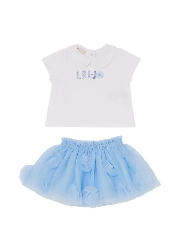 Short Sleeve Logo T-Shirt with Tulle Tutu Skirt Set