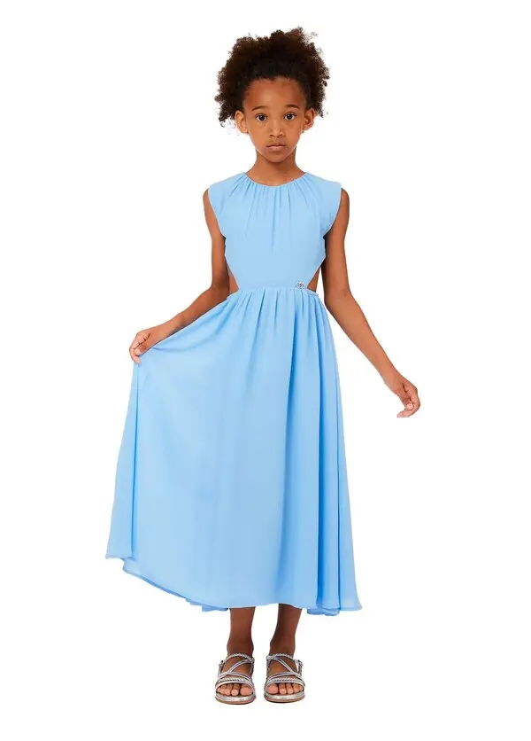 Sleeveless Chiffon Maxi Dress with Side Cut-Outs