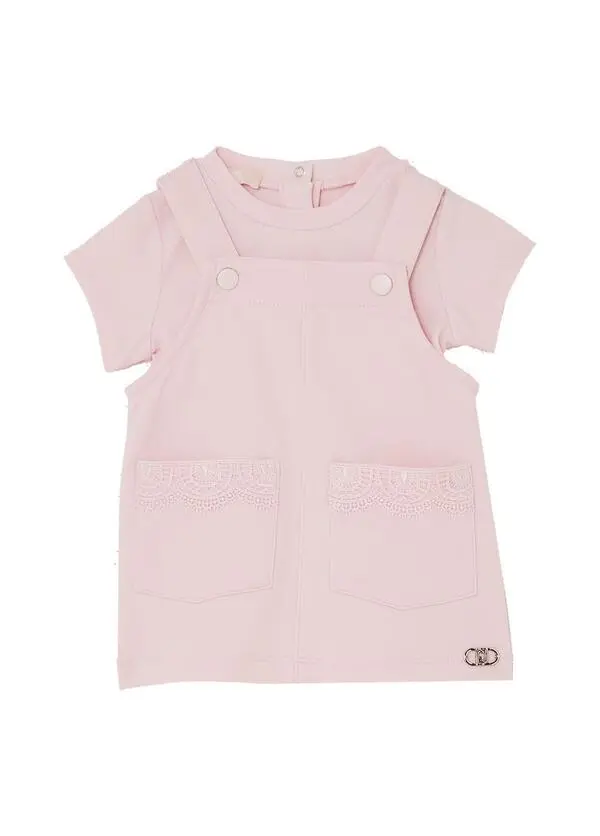 Pinafore Jumpsuit & T-Shirt Set