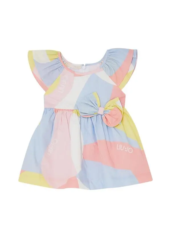 Abstract Pastel Logo Print Dress