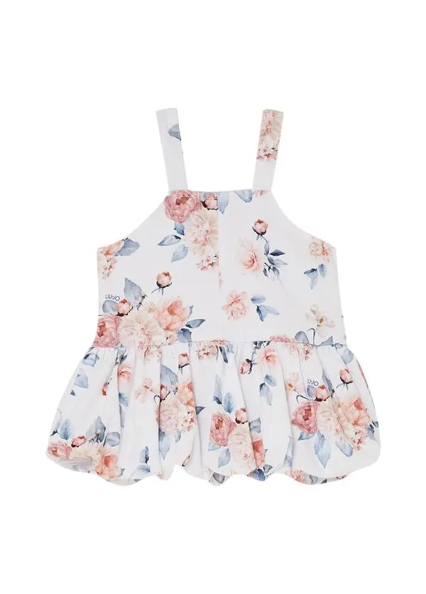Peony Print Sleeveless Dress