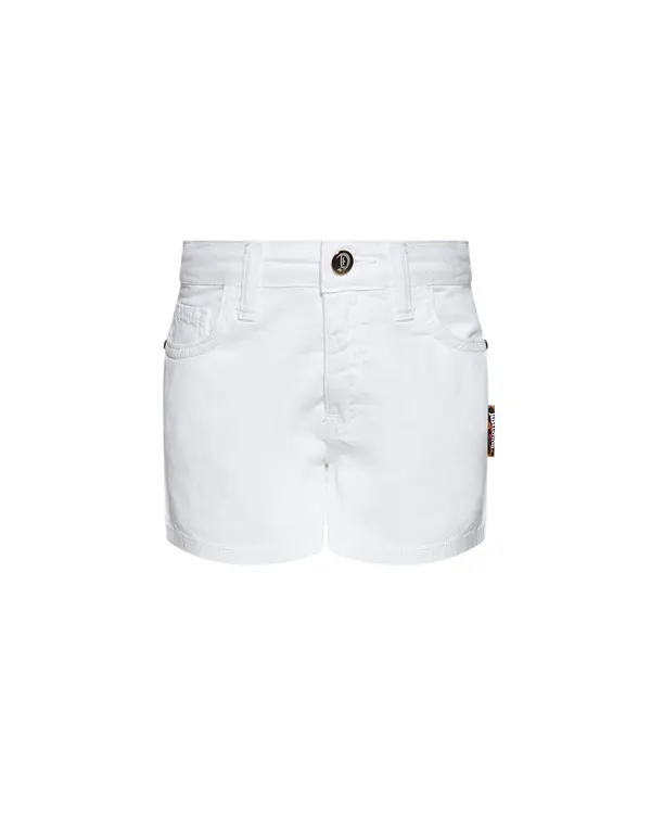 Denim Shorts with Pink Logo Graphic