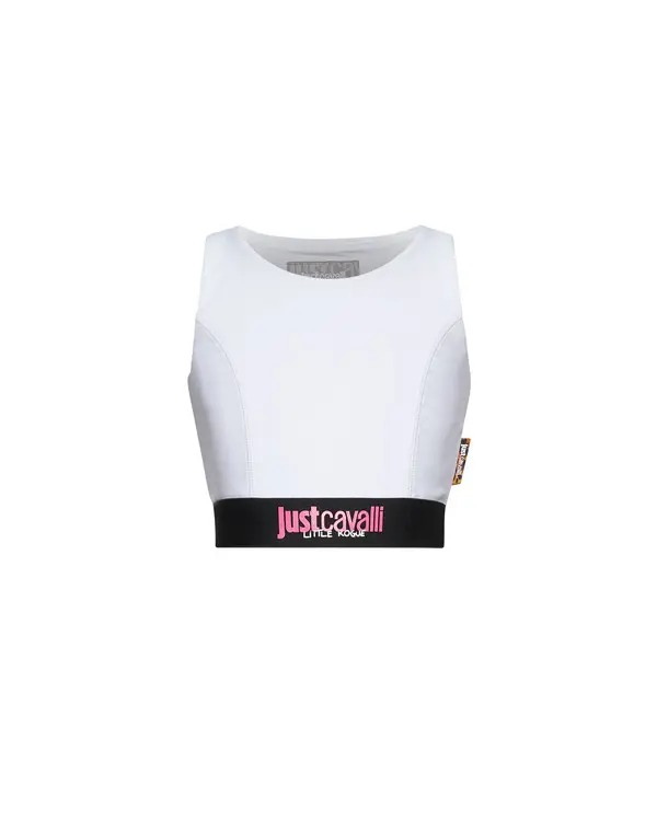 Logo Elasticated Sleeveless Crop Top