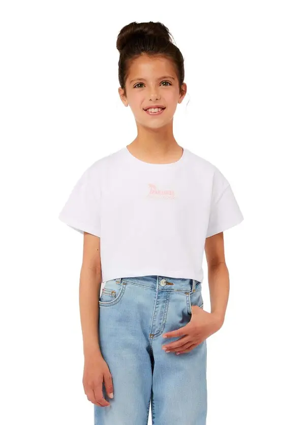 "Tokyo Japan" Embellished Boxy Crop T-Shirt