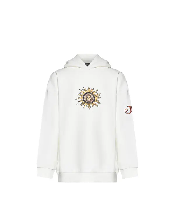 Cream Sun & Graphic Logo Hoodie