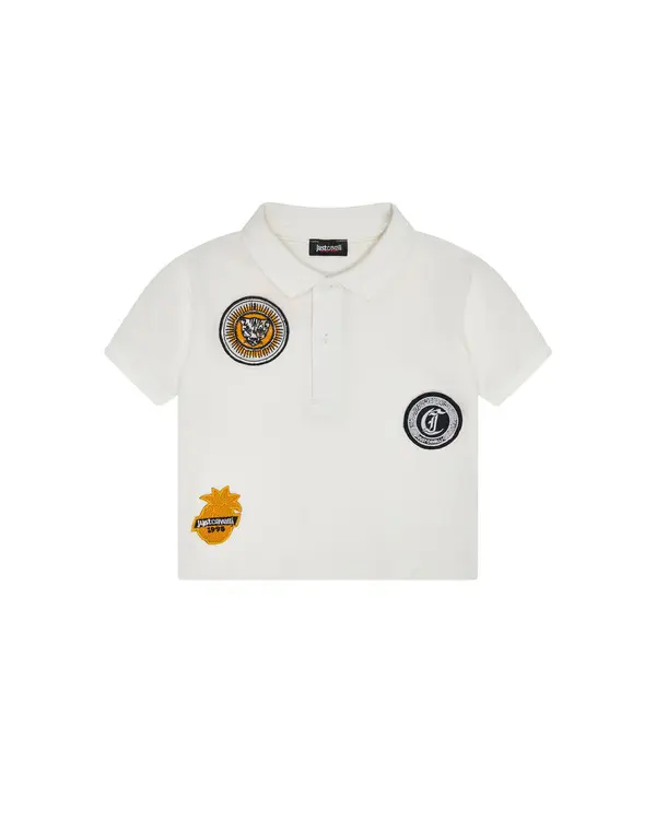 Polo Shirt with Multi-Graphic Patches