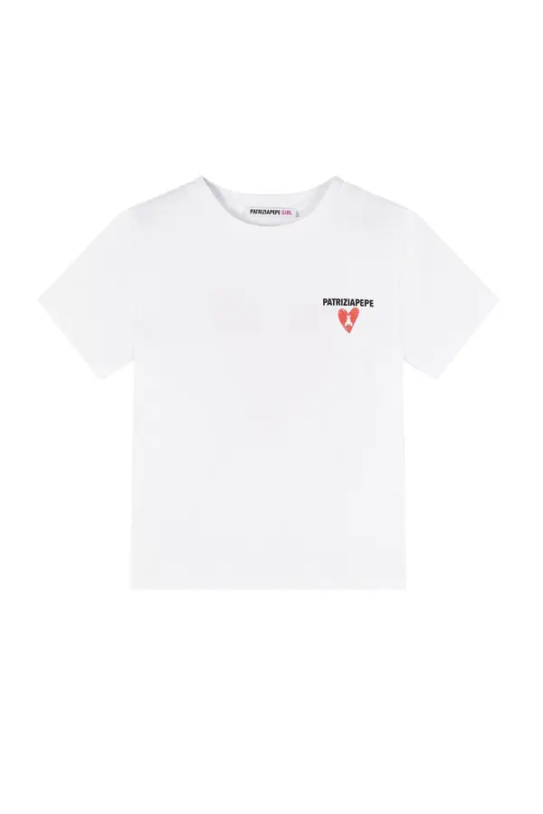 Short Sleeve T-Shirt with Red Heart Back Graphic