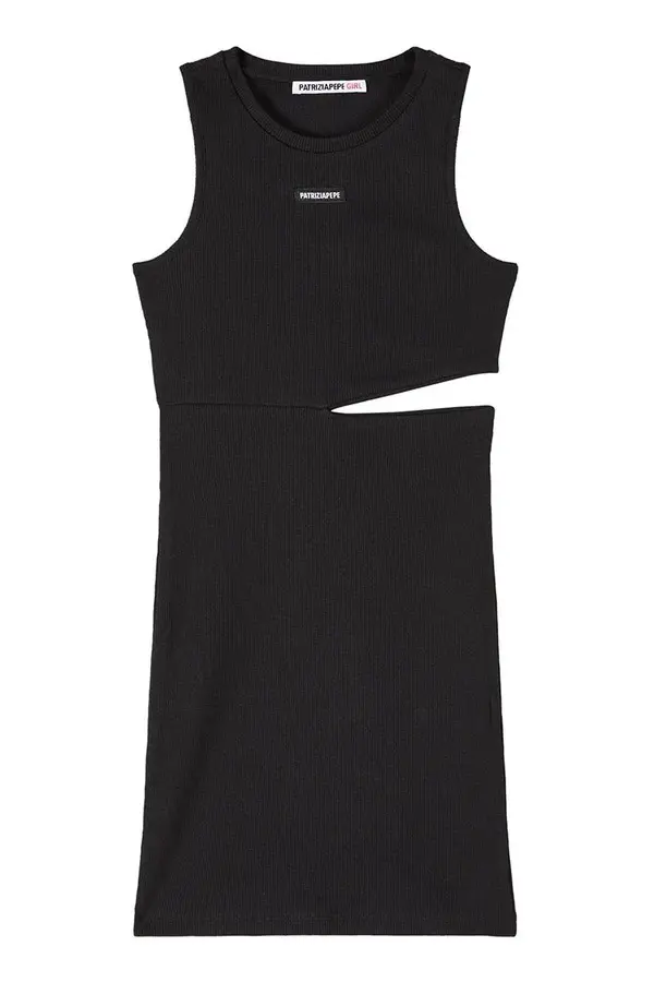 Ribbed Cut-Out Mini Sleeveless Dress