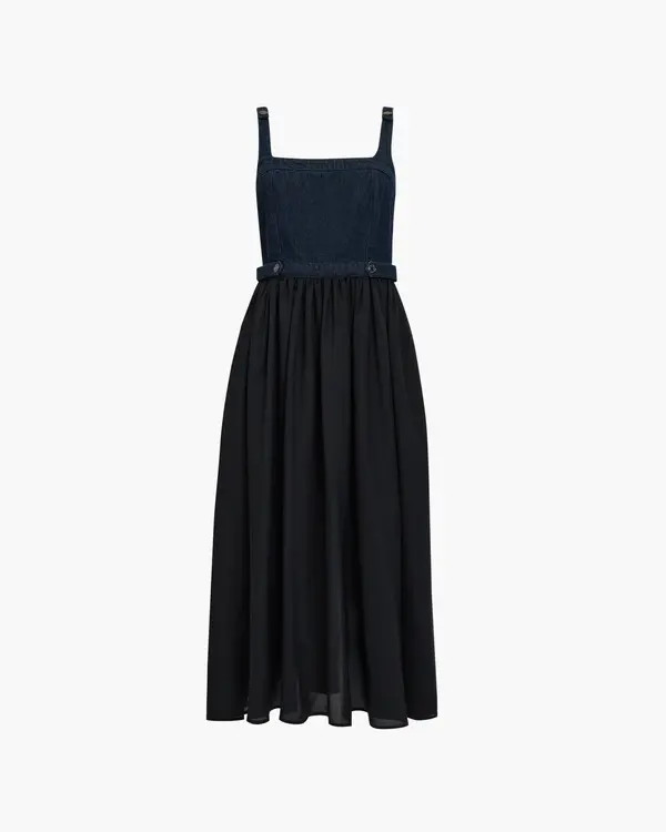 Leighton Denim Mix Midi Dress