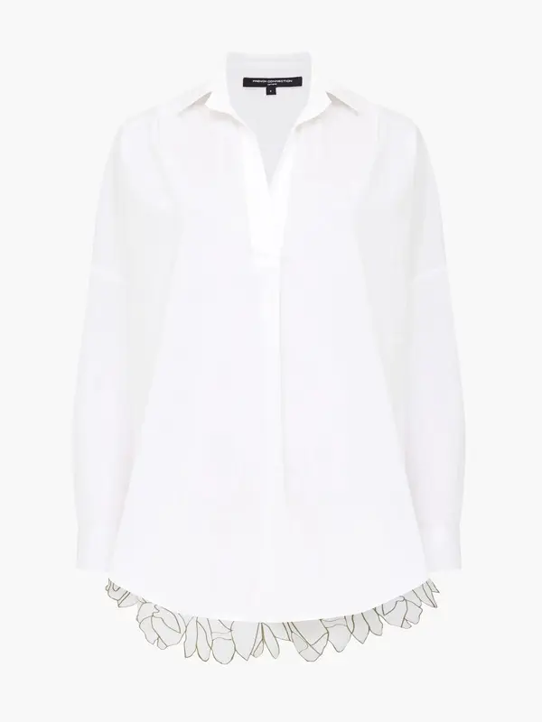 Floral Cutwork Back Popover Shirt