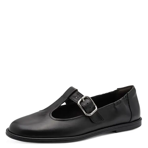 Leather T-Strap Mary Jane Flat Ballerina