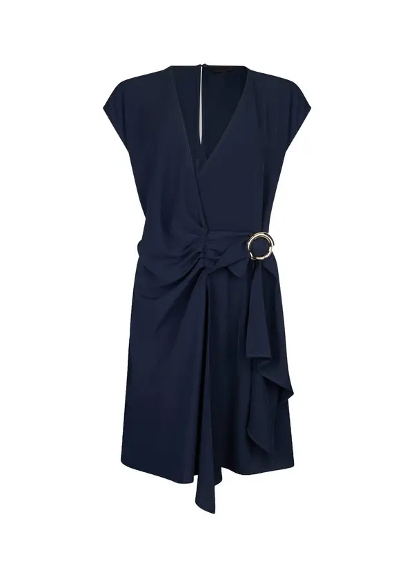 Short Wrap Dress with Bejewelled Detailing