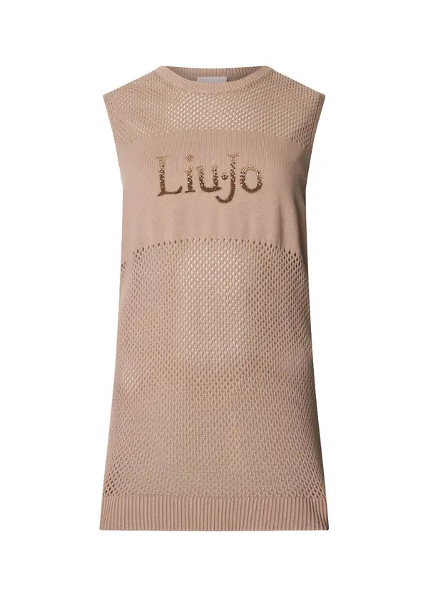 Openwork Sleeveless Knit Top