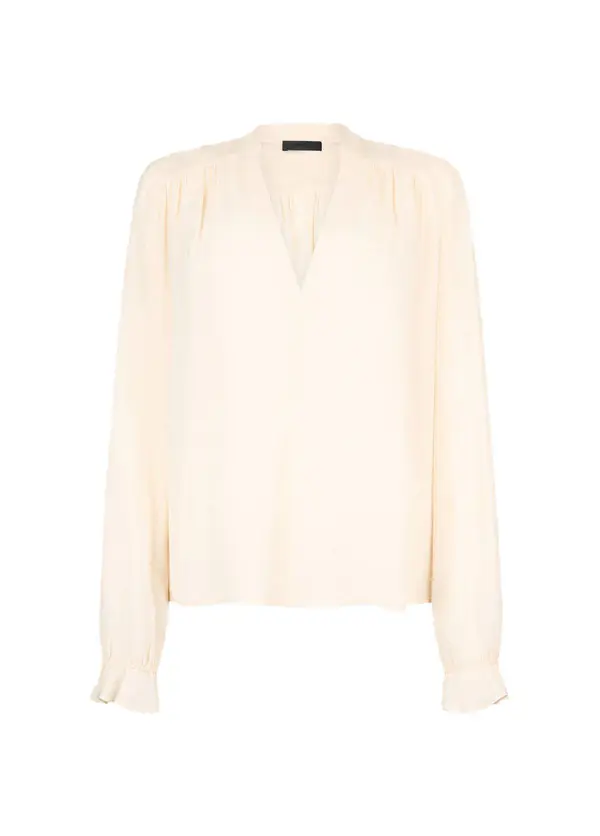 Long Sleeveles V-neck Viscose Blouse