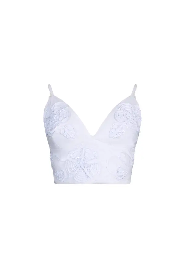 Poplin Crop Top With Embroidery