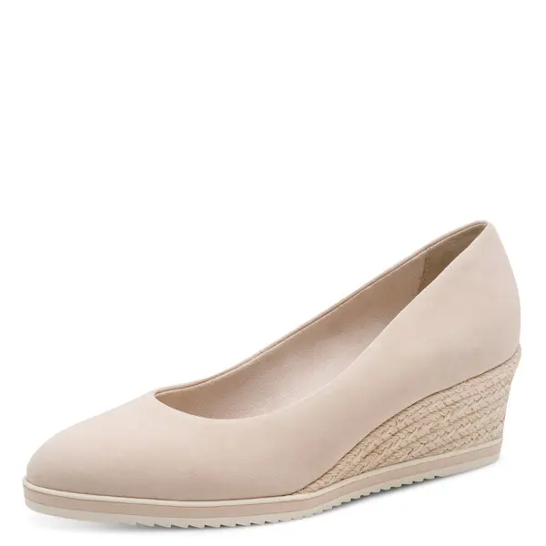 Suede Espadrille Wedge Pumps