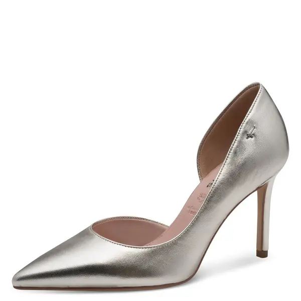 Metallic Leather D'Orsay Stiletto Pumps