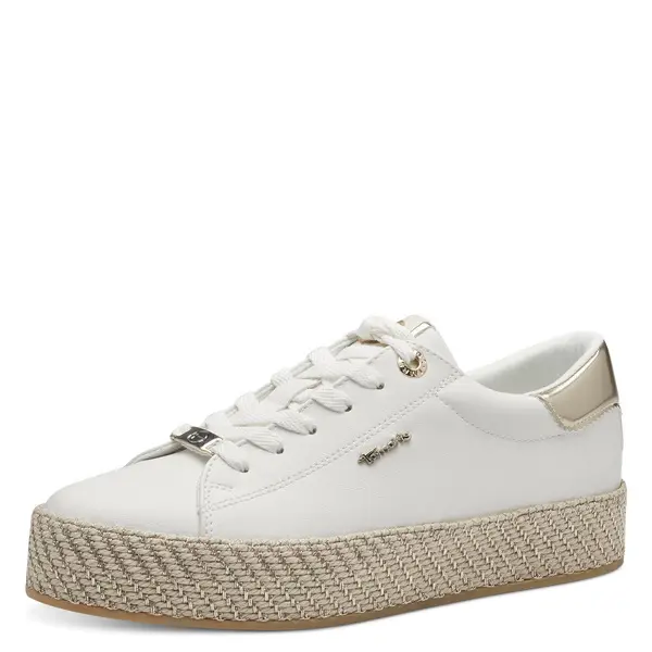Leather Espadrille Platform Sneakers