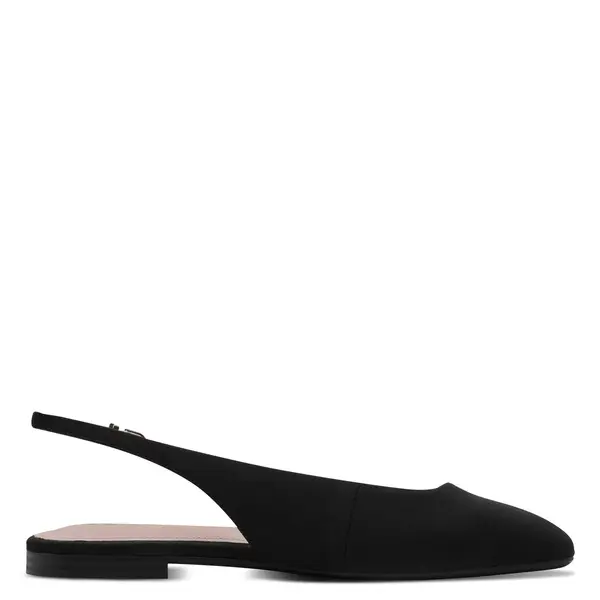Suede Round-Toe Slingback Ballerina
