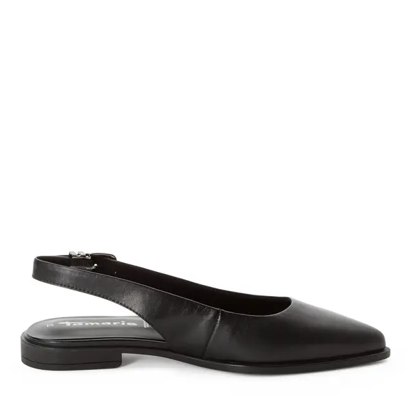 Leather Pointed-Toe Slingback Ballerina