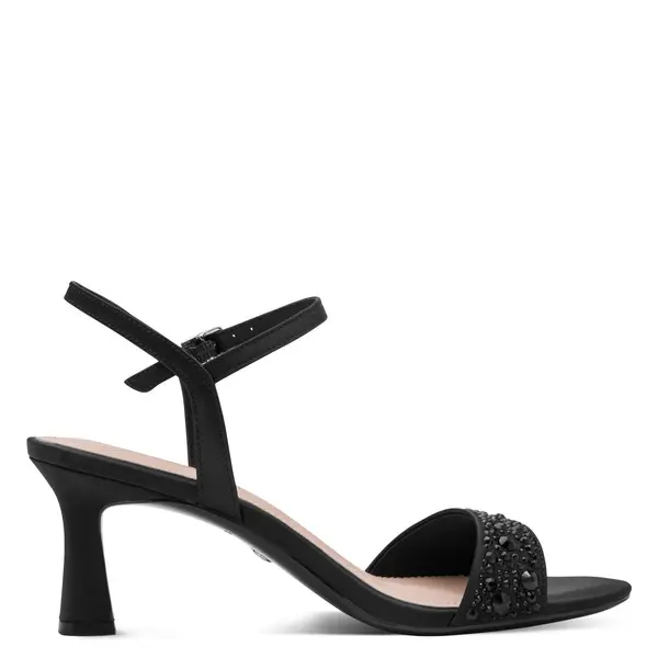 Jewel-Embellished Kitten Heel Sandals