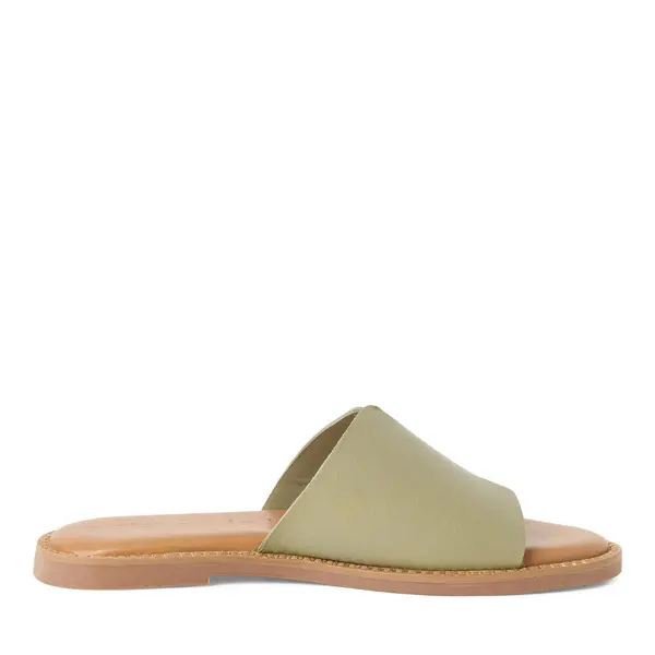 Minimalist Leather Cut-Out Slide