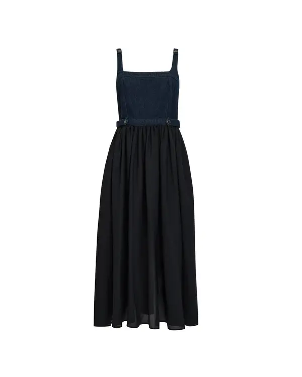 Leighton Denim Mix Midi Dress
