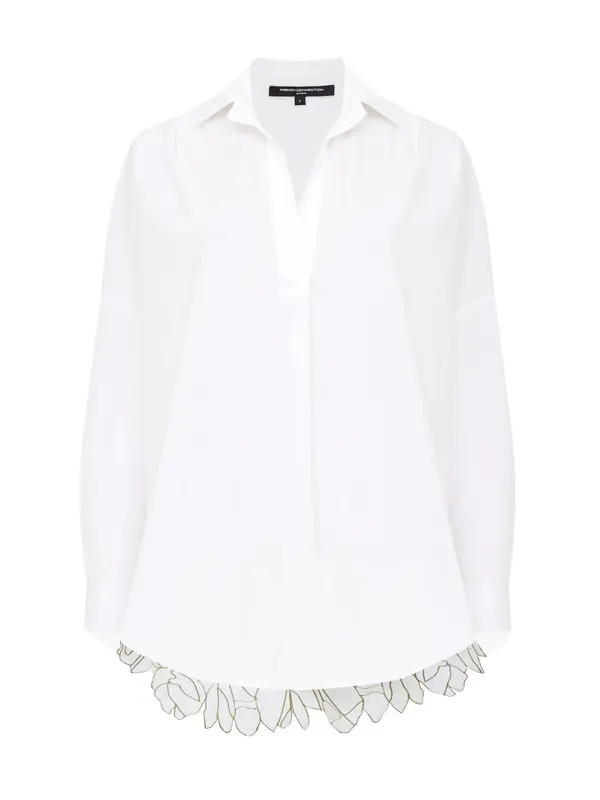 Floral Cutwork Back Popover Shirt